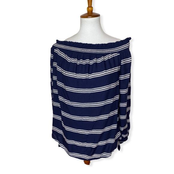 Beachlunchlounge Striped Off Off-Shoulder Blouse - Picture 1 of 6